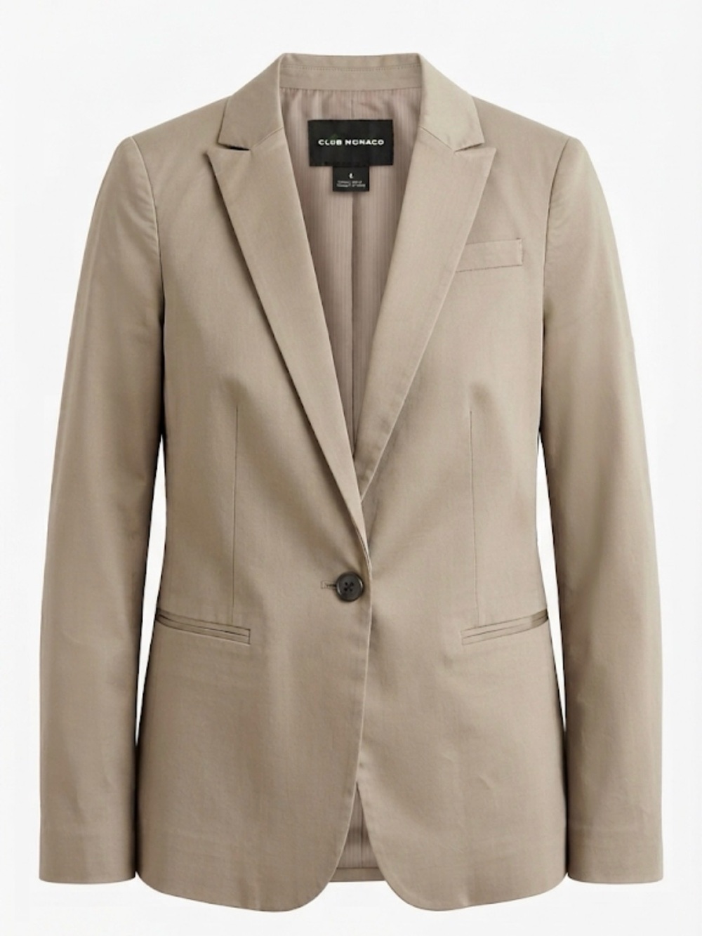 Club Monaco Women's Tan Taupe Single-Button Blazer Size 6